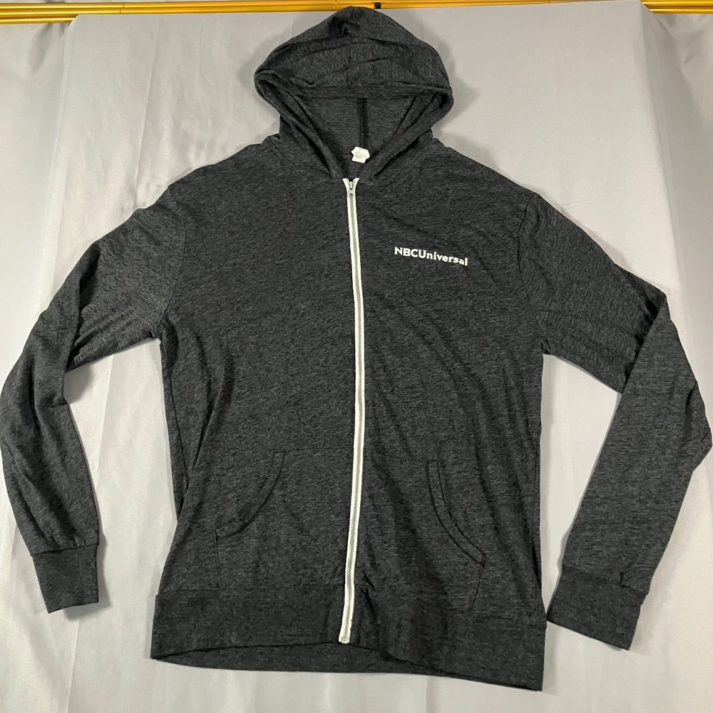 NBCUniversal Zip Hoodie Men's Large Gray Full Zip Lightweight Logo Jacket‎